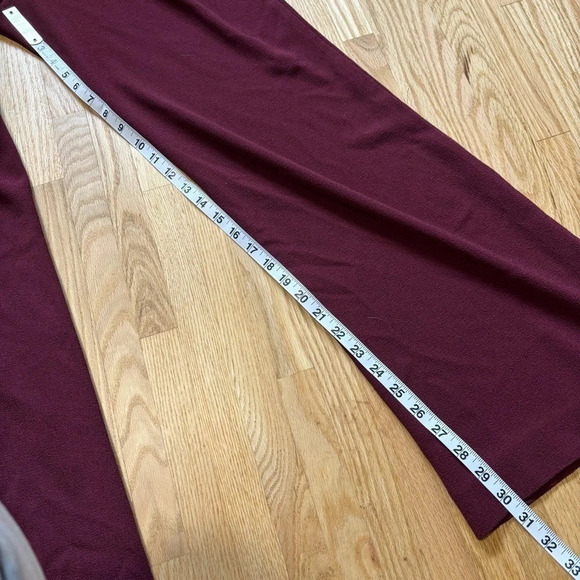 Charles Henry | Burgundy Wide Leg Ruffle Tie Up Halter Jumpsuit with Zipper Back - Picture 6 of 9